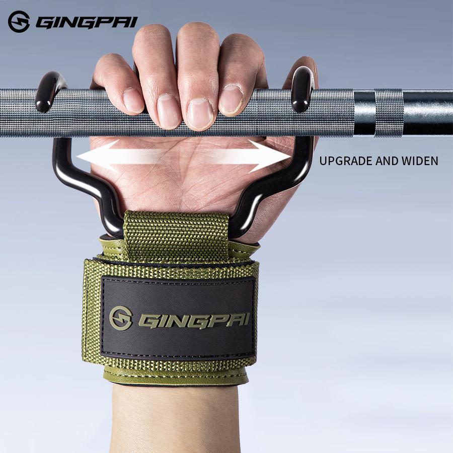 Ganci per Sollevamento Pesi con Impugnature e Cinghie da Polso per Allenamento in Palestra Powerlifting Ganci Robusti per Trazioni Impugnature Guanti Fitness 1
