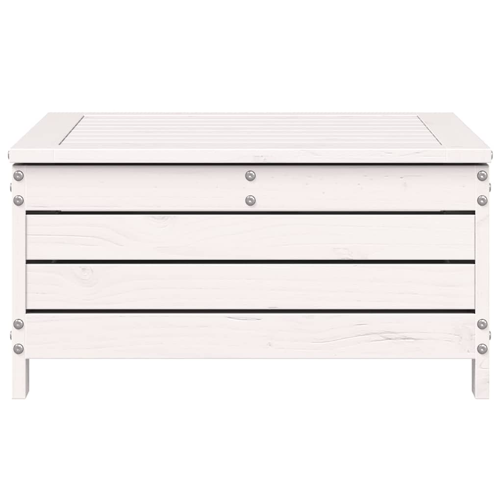 Garden Stool White 62x63.5x32 cm Solid Pine Wood