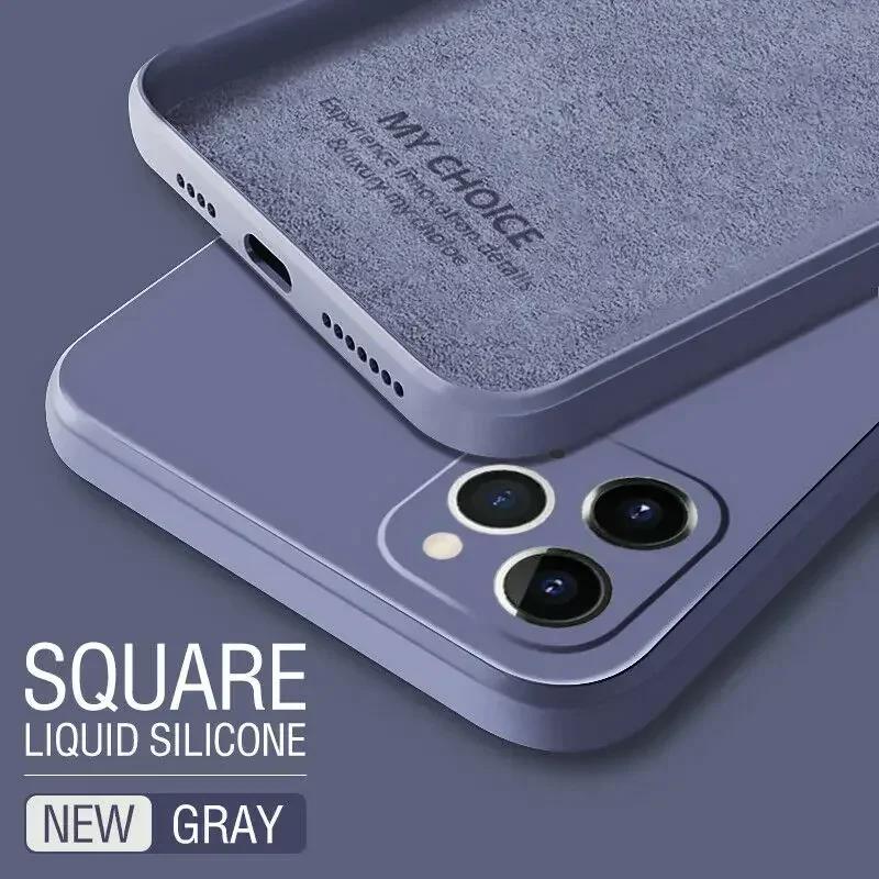 Luxury Square Silicone Case For Samsung Galaxy S24 S23 S22 S21 S20 FE Plus M31 A31 A51 A71 A53 A54 5G Note 20 Ultra Soft Cover