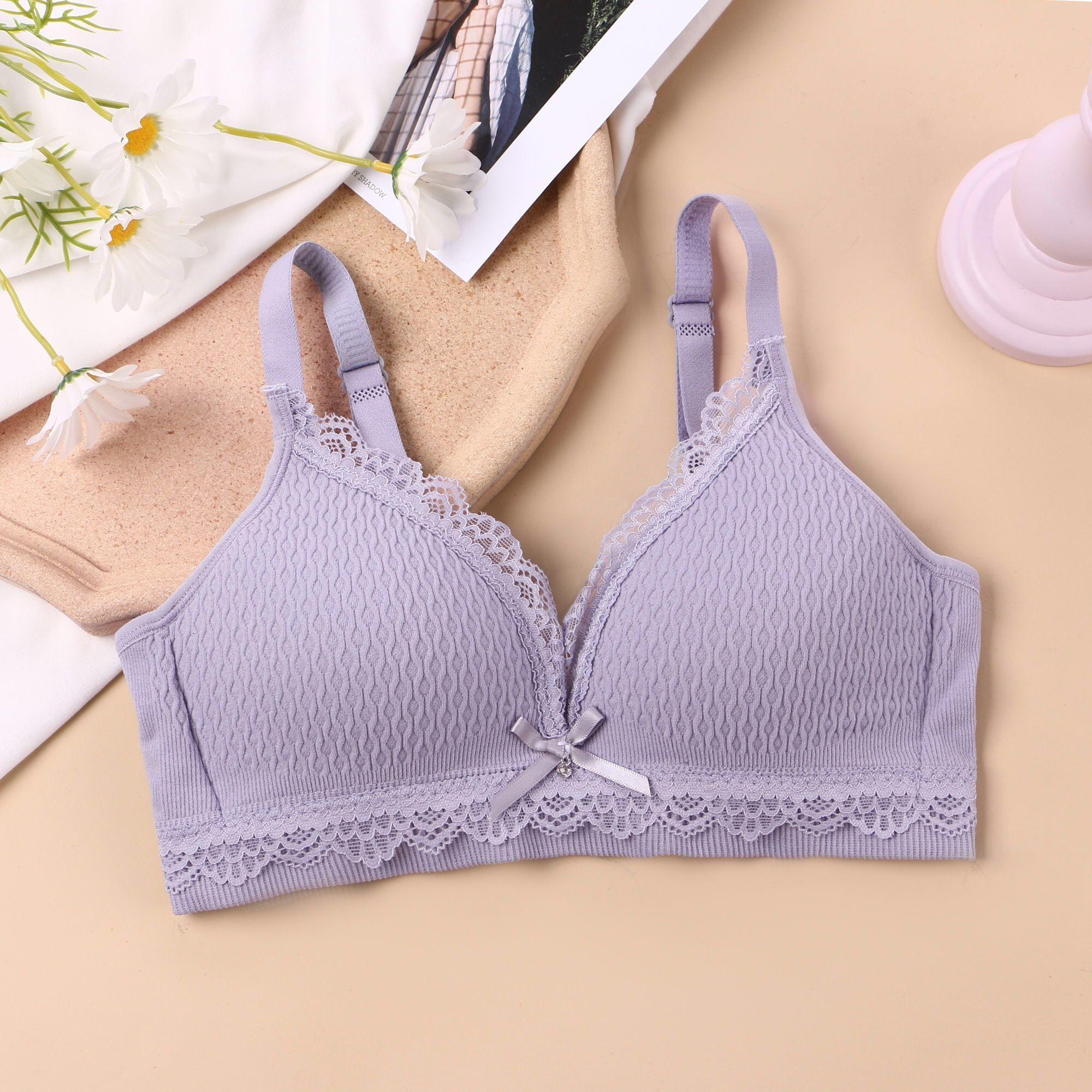 

Korean Style Teenage Girl Bra Wire-Free Thin Breathable Push-Up Women s Underwear 38/85 фіолетовий