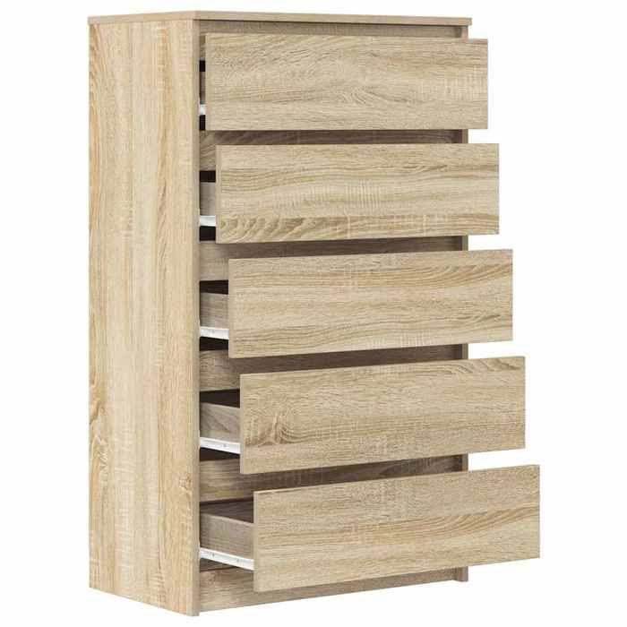 Commode Armoire de chambre - mango - chêne sonoma - 60x36x103 cm - Bois d'ingénierie M121