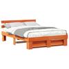 Bed Frame Wax Brown 160 X 200 Cm Solid Pine Wood