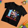 Shark Birthday Digital Funny Print Children's Short Sleeve T-shirt Suitable for Everyday Wear In Summer