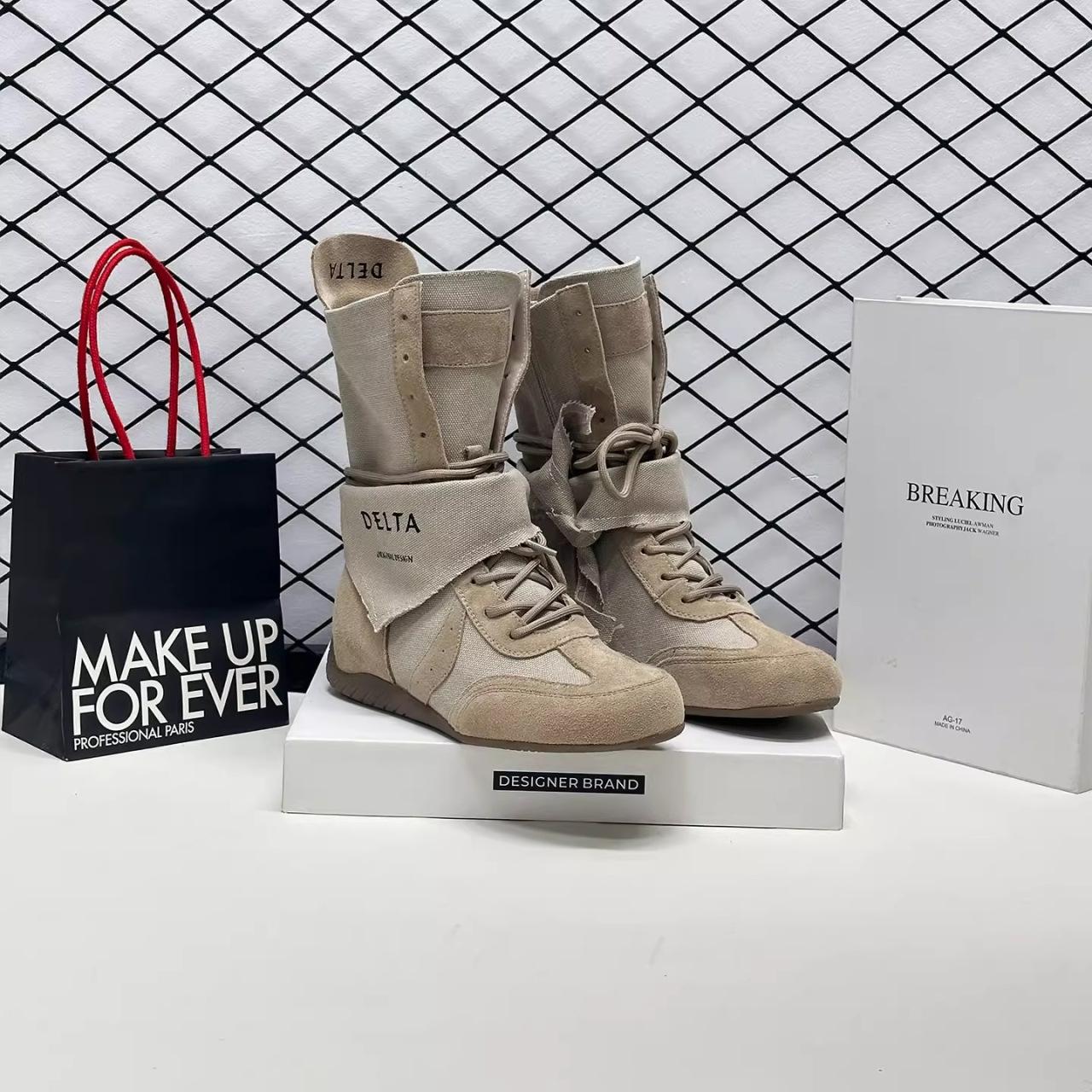 

[Fanfna] Martin boots women s summer thin thick-soled wasteland short boots 2025 new shoes breathable single boots 40 хаки