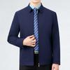 Mulberry Silk Men's Plus Size Lapel Jacket for Spring and Autumn - Casual Wear for Middle-Aged and Elderly