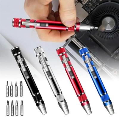 8-in-1 Pen Type Portable Multi Specification With Magnetic Screwdriver Head Manual Screwdriver Tool High-density Screwdriver Head