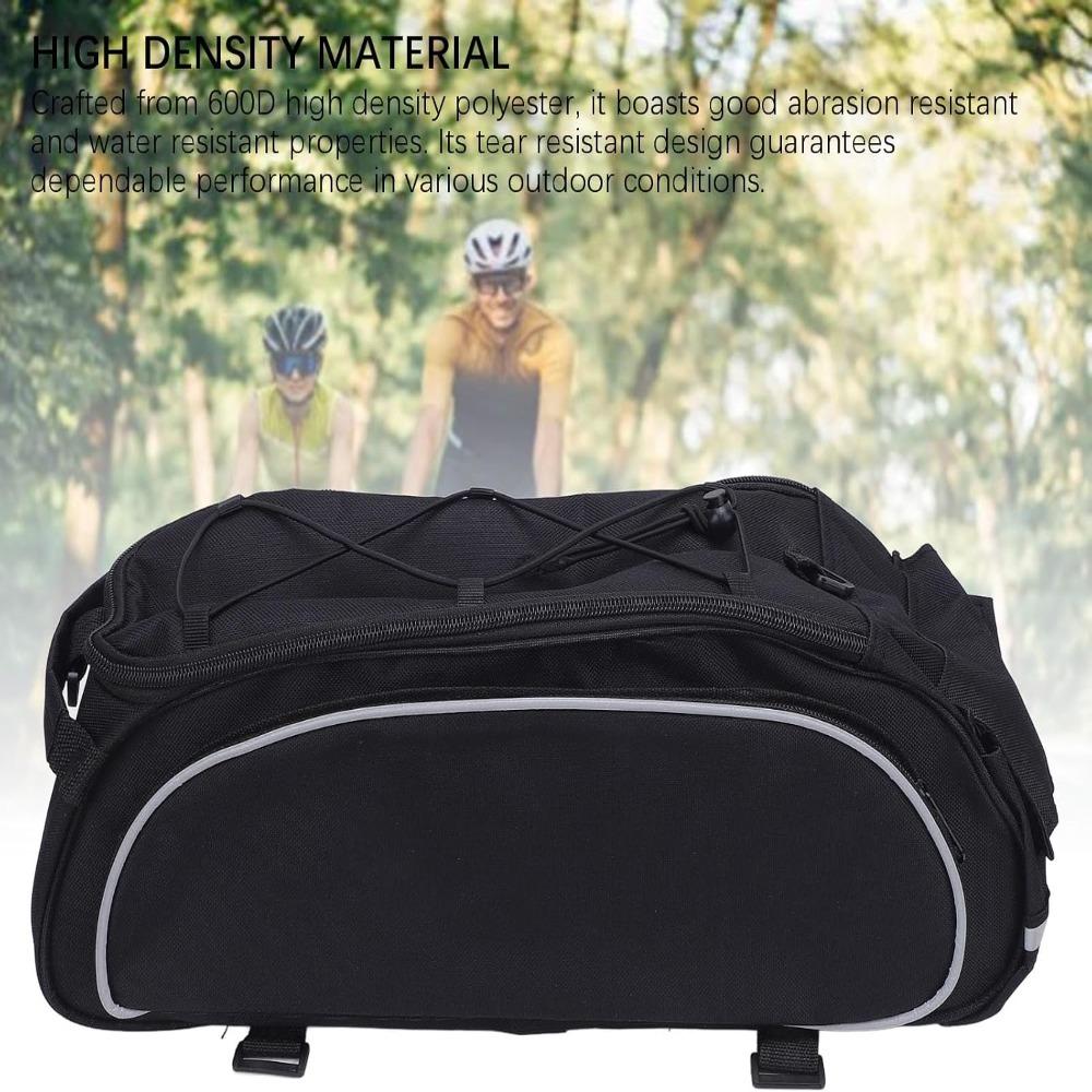 with Shoulder Strap Bike Rear Rack Bag 600D Polyester Rear Carrier Bag  Long Distance Cycling