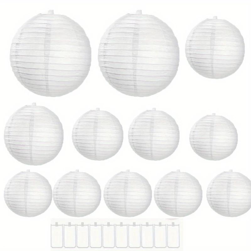 White Paper Lantern Set Round Folding Outdoor Wedding Decorative Hanging Lantern for Party Festive Lighting