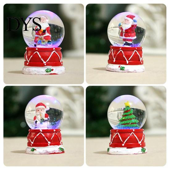 Décoration de Maison Boule à Neige en Verre Décoration Exquise pour les Fêtes Artisanat Lumineux Boule de Noël Arbre Père Noël Bonhomme de Neige Ornement