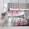 Eiffel Tower in Paris Printed Blanket for Sofa Bed Travel Camping Living Room Office Conditioning Blanket for All Seasons Gifts