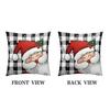 2Pcs Christmas Tree Pillowcase Santa Claus Snowman Pattern Zipper Invisible Lightweight Breathable Winter Pillow Cover