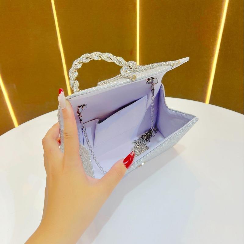 Kleid Vielseitige Clutch-Tasche, Modische Schleifen-Abendtasche, Pailletten-Kettenbeutel