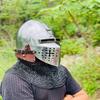 Nurnberg Bascinet Hounskell Helmet  Barbuta Chainmail Steel Helmet  Medieval Knight Chainmail Hand Forged Armor Helmet  Best Gift