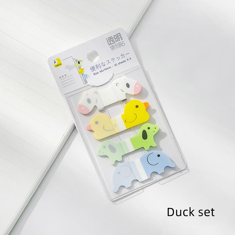 

1 шт., наклейки с индексом типа ящика, полупрозрачные цветные наклейки с милыми животными и блокнот, самоклеящиеся, водонепроницаемые