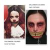 Mexico Halloween Large Mouth Face Tattoo Stickers Holiday Temporary Spookys Horror Mouth Spookys  Look Stickers for Cosplay Part