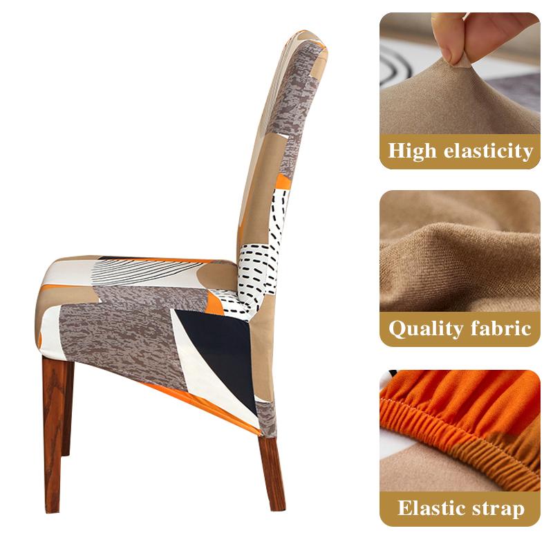 Pokrowiec na krzesło w rozmiarze XL z nadrukiem, elastyczny, z długim oparciem, z pokrowcem na krzesło do jadalni, hotelu, bankietów, dekoracji wnętrz