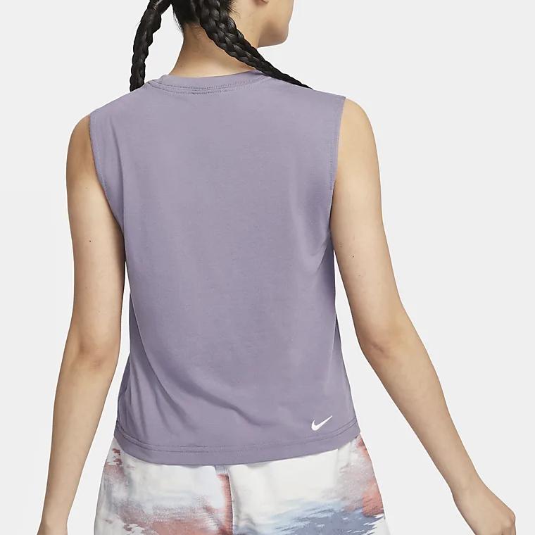 Nike Solid Color Casual Comfortable Training Sports Tank Top Quick Dry Sleeveless T-Shirt Women tops Purple DO9272509