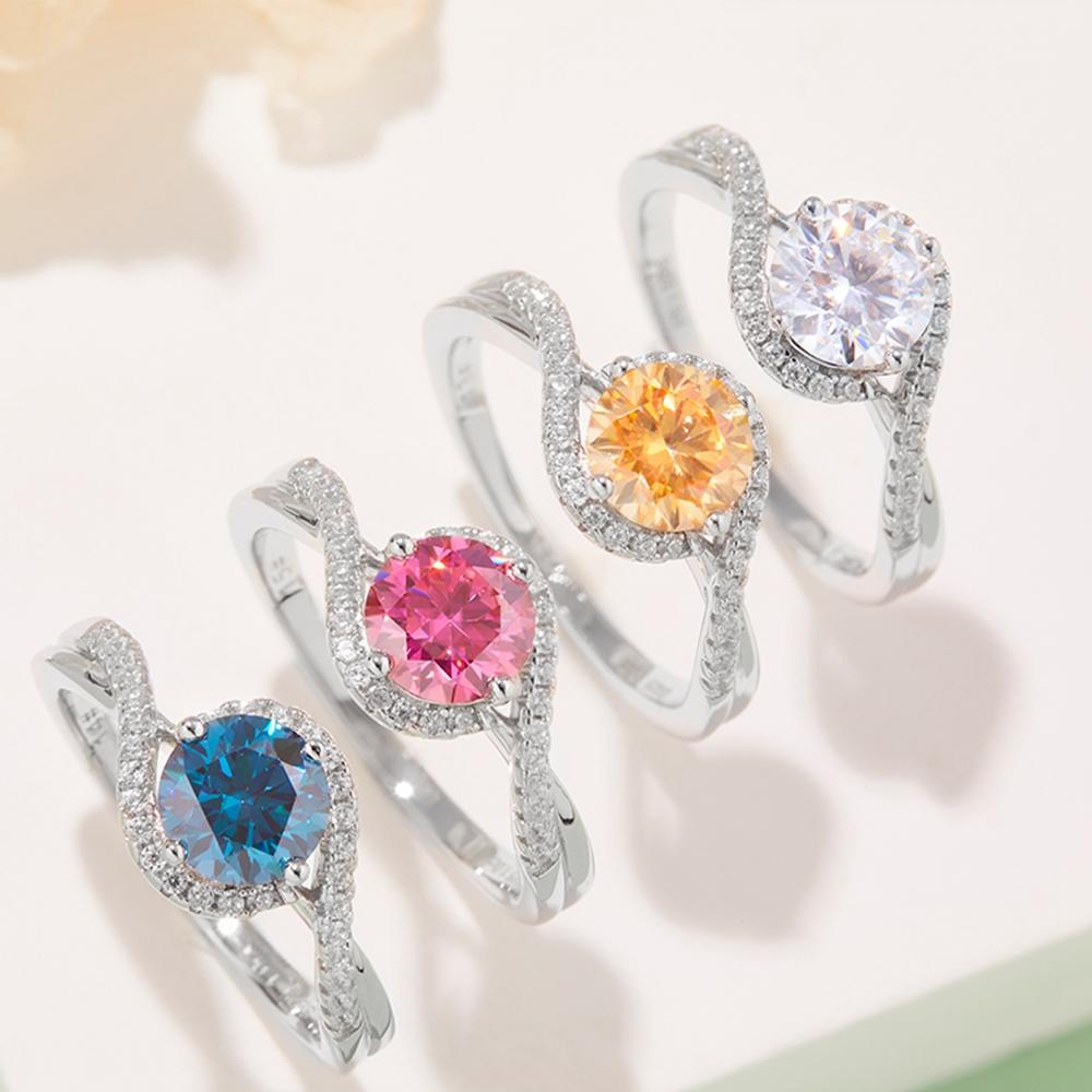 

Модные кольца из настоящего муассанита с разноцветными бриллиантами 6,5 мм для женщин, подарок на годовщину, классические ювелирные изделия из стерлингового серебра 925 пробы 9 жёлтый