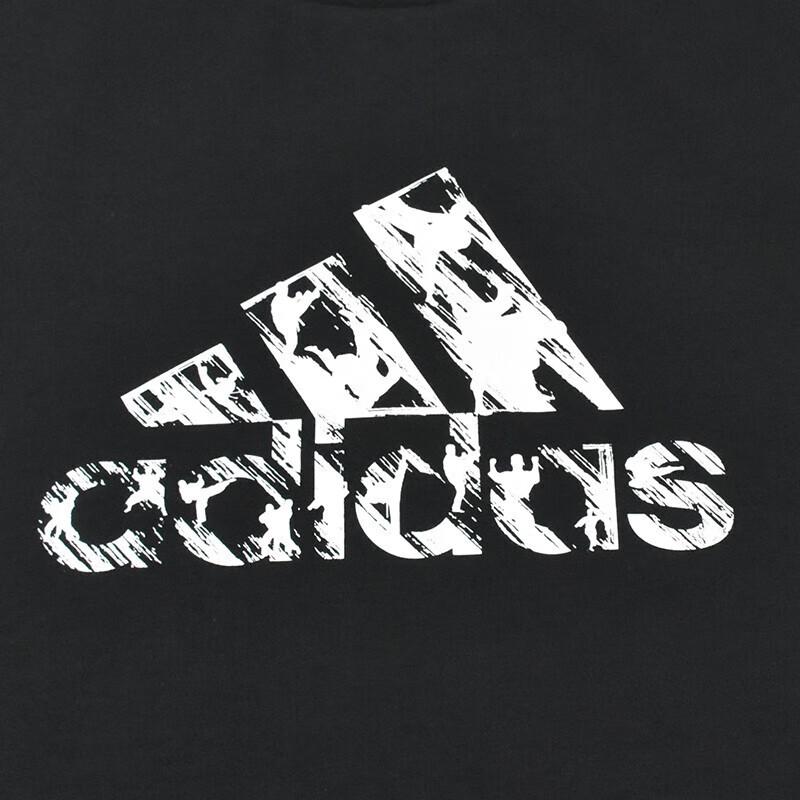 Adidas American Retro Letter Logo Print Sports Casual Short Sleeve T-Shirt Men Tops Black ADITSG2SMU-BW-1