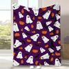 Spooky Halloween Blanket: Ghosts, Pumpkins & Bats for Cozy Nights! Flannel Blanket, Soft and Comfortable, Gift