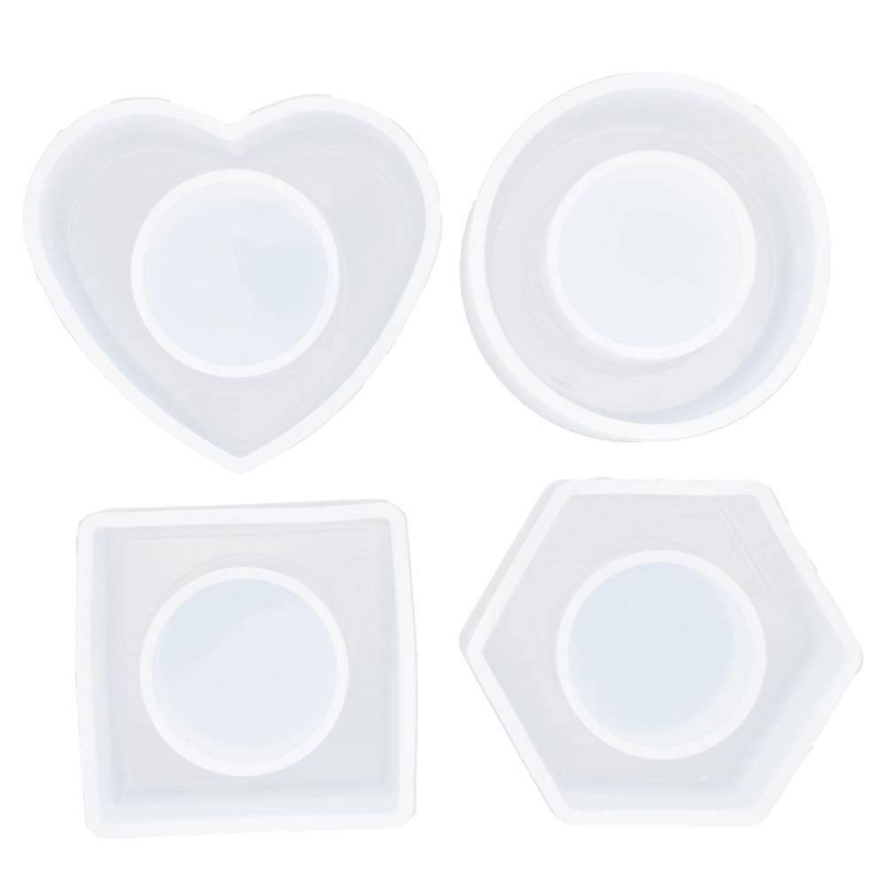 4pcs Hexagon Resin Mold Square Resin Casting Mold Jewelry Tools Silicone Mold Parties