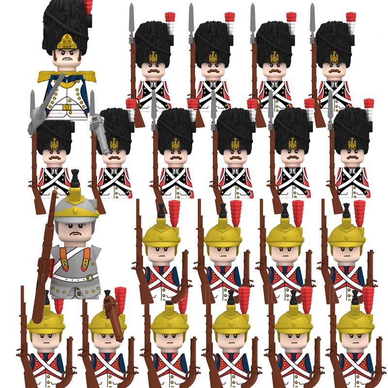 Medieval Castle Knight Soldier Building Blocks Napoleon Figures British French Infantry Cavalry General DIY Toy Gift S001