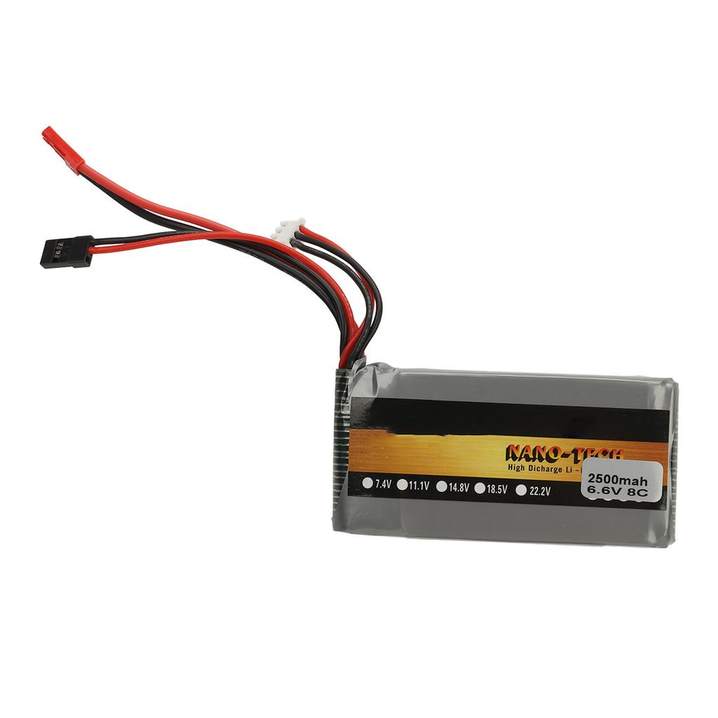 LiPo Battery 6.6V 2500mAh 8C High Capacity Model Toy Lithium Polymer Ion Battery for Model Airplane