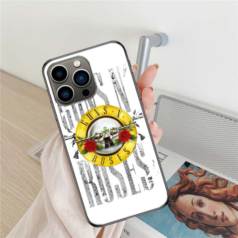 Guns N Roses Phone Case For Apple Iphone 16 15+ 17 Pro Max 14 Plus 16E Air 13 12 Mini Clear Cover Silicone Cute Shell Soft