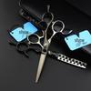 Shen Xingzhe Hairdressing Scissors Set: Straight, Thinning, and Bang Shears with Black and White Mandarin Duck Design and Bag