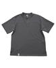 A NOTHING S-C Open Henley-Neck 1/2 Tee (Charcoal)