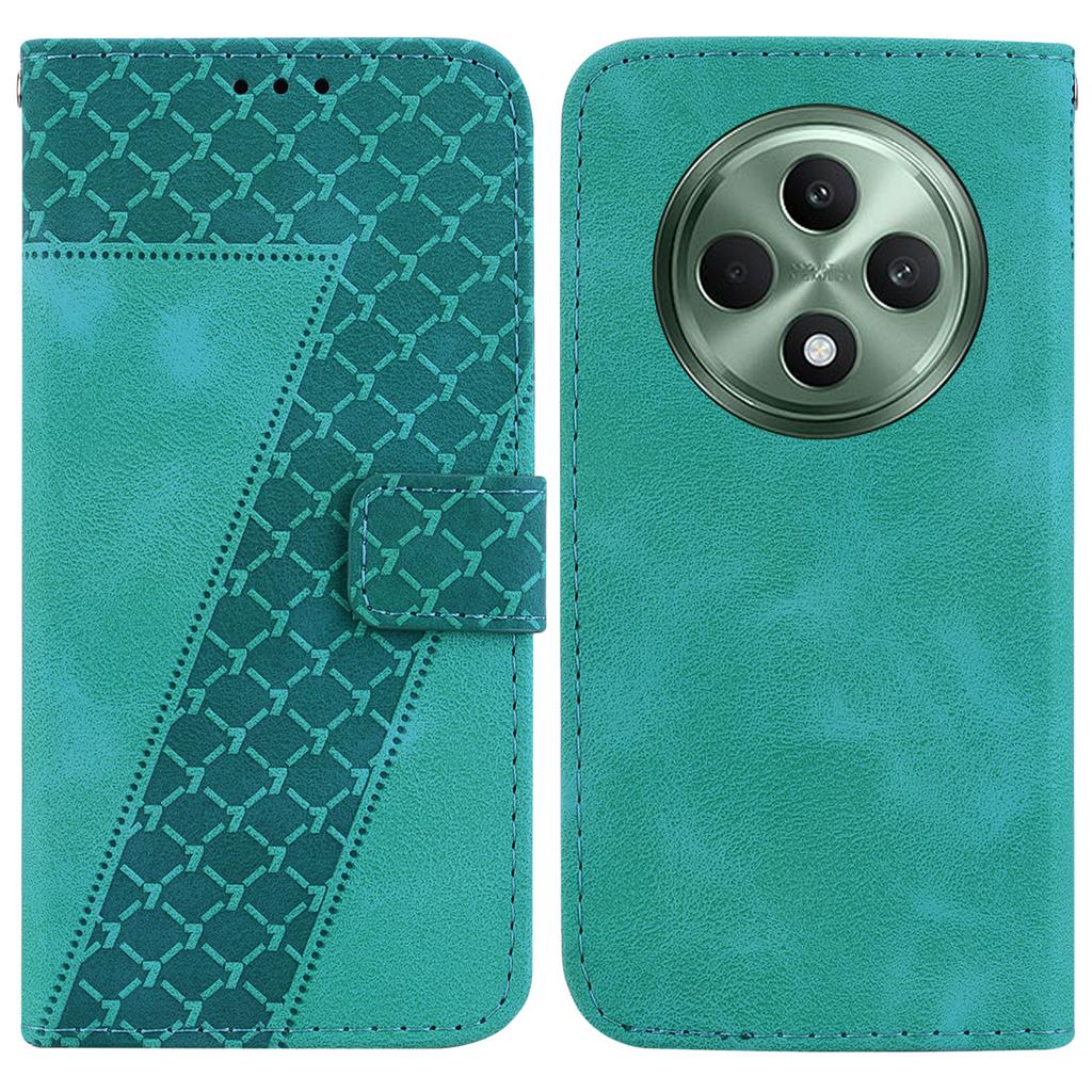 For Oppo Reno12 F 5G Case 7-Shaped Pattern Imprint Leather Stand Phone Cover