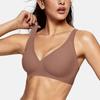 European and American TK Large Size Popular Seamless Underwear Leopard Print Deep V Jelly Soft Support Bra