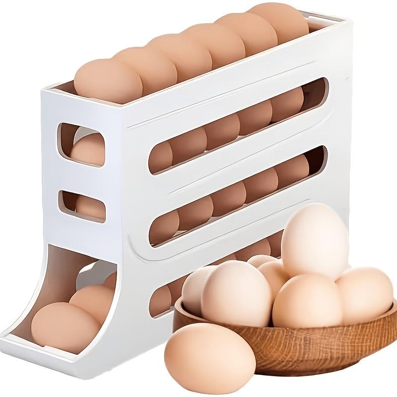 Automatic Rolling Egg Storage Device,Refrigerator Storage box,Space-saving Refrigerator Egg rack,Can Accommodate 28 Egg Storage,