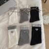 Ladies Spring and Autumn Love Buckle Bow Cotton Boneless Tube Stack Socks