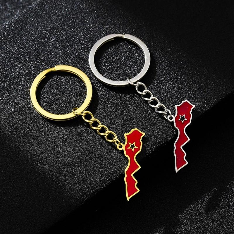 Marokko Karte Flagge Schlüsselanhänger Edelstahl Schlüsselanhänger Marokko Souvenirs Schmuck Anhänger Schlüsselanhänger Geschenke für Frauen und Männer