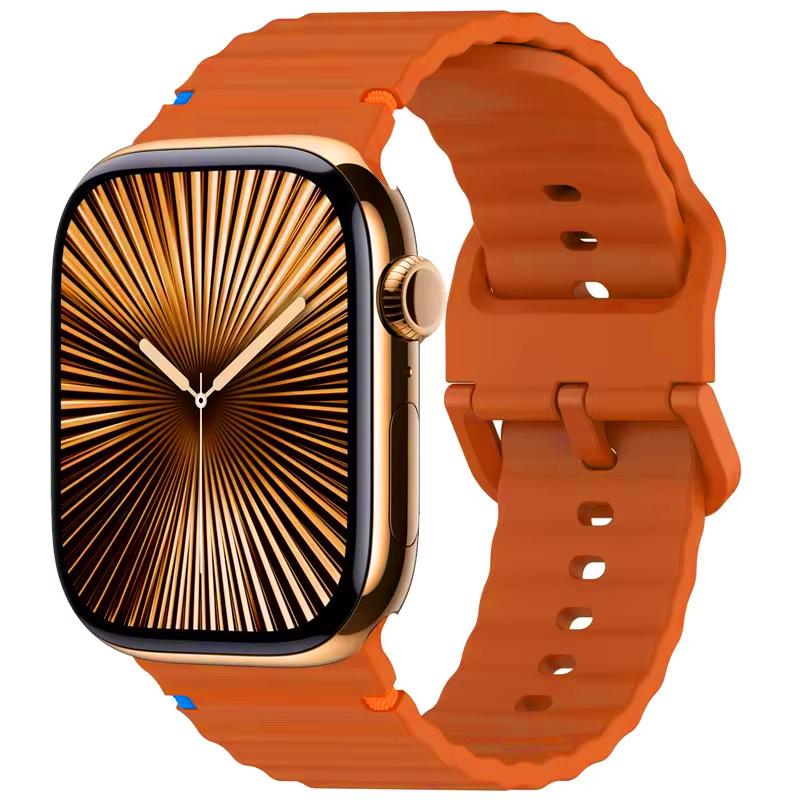 Renkli Noktalı Apple iWatch 11 Ultra Dalga Silikon Kayış