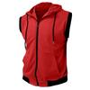 2025 Bestseller Men's Double-Layer Sleeveless Hooded Zipper Sweatshirt - Color Block Casual Fashion