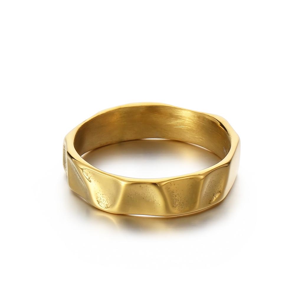 Fongten Thin Stainless Steel Ring for Men Geometric Punk Simple Finger Decoration Fashionable Party Jewelry Boyfriend Gifts