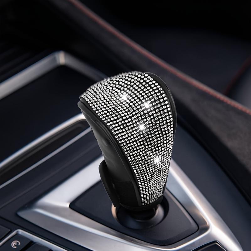 Shiny Car Gear Shift Knob Cover with Crystal Sparkle Rhinestones, Automatic Gear Shift Gear Cover for Women and Girls, Interior Decoration Accessory
