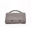 Genuine Leather Mini Square Bag With Lock Top Handle Crossbody Shoulder Women