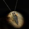 Gold Pendant Black Jewelry With Zircon Triangle Accessories Necklace Silver Bronze