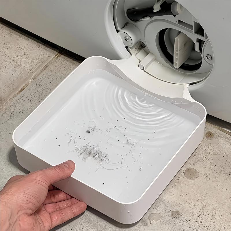 Washing Machine Drain Tray Anti-Overflow Water Catch Box for Drum Washer Cleaning Lint Drain Funnel Drip Tray Floor Protection