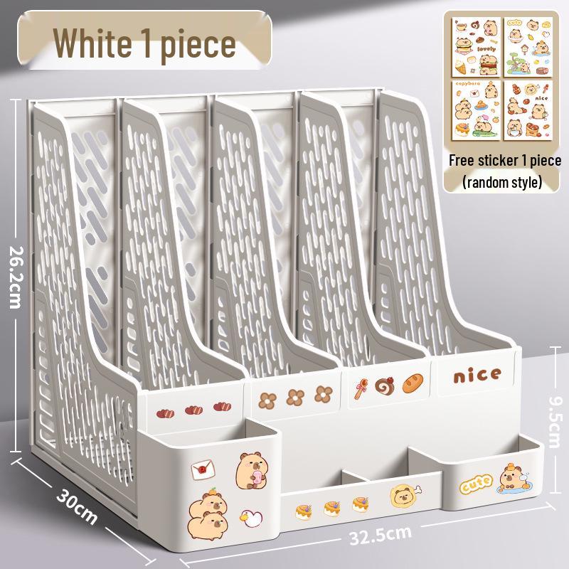 Thickened Four-Section Desktop File Holder and Book Stand