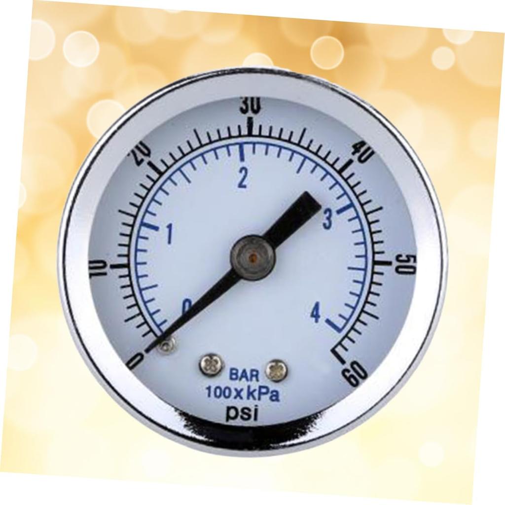 GLEAVI Burl Pressure Gauge 0-60 Psi Compressed Air Gauge Dual Scale 1/8 Thread Steel Meter