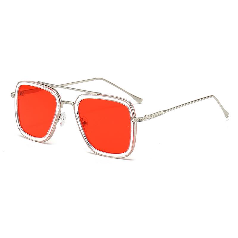 Stylish Men's Square Frame Sunglasses Inspired by Iron Man and Spider-Man - Trendy European and American Design, Large Frame