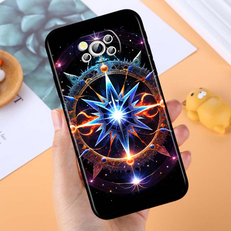 Cosmic Starry Sky Pattern Phone Case For Xiaomi Mi Poco F3 F4 F5 F6 X3 X4 X5 X6 X7 M3 M4 M5 M6 M7 GT Pro 5G Black