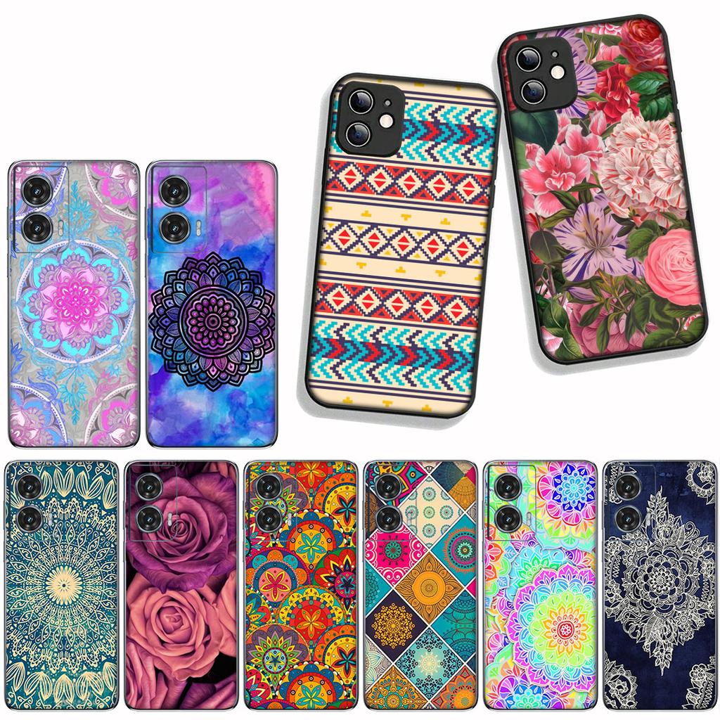 For Xiaomi Redmi 15C 15 A4 A5 9A 9T 10A 10C 9C NFC Note 11 9 8 10 Pro 8T Phone Cover Case Floral Paisley Mandala Flower Texture