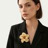 Statement Geometric Metal Pin Large Corsage Ornament Creative Flower Brooch  Women