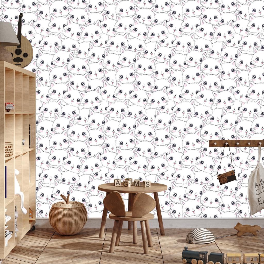 Little cheerful kittens wallpaper for living room and bedroom 50x1000