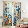 2pcs, 2D FLAT PRINTING Curtains (Without Rod) ButterflyDance Chic Light Filtering Curtains Durable Polyester Curtains Art Deco